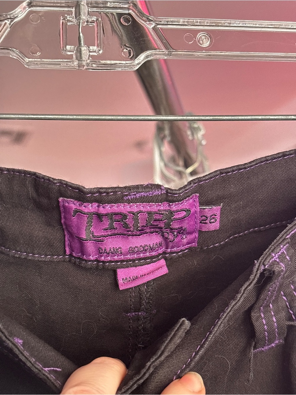 Tripp NYC Black Pants with Purple Trim and Hardware - Picture 6 of 6